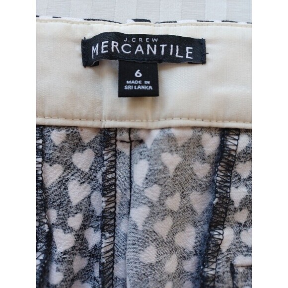J. Crew Black and White Cropped Heart Pants - Picture 6 of 12